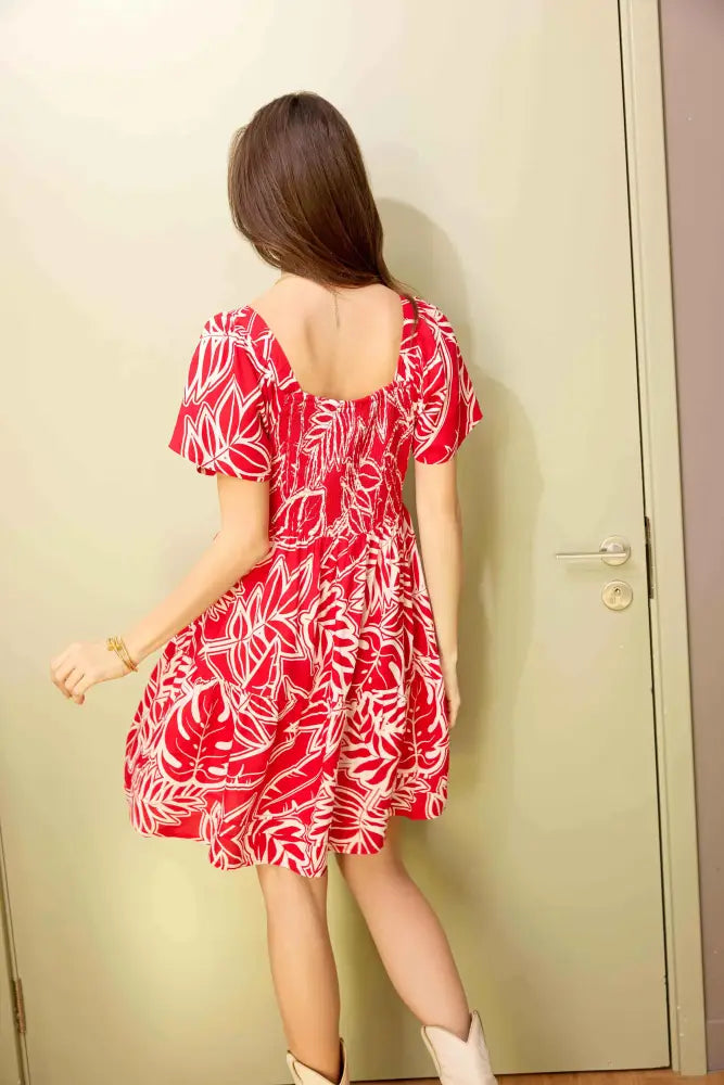 Lily’s Cove Empire Waist Dress In Red - Dress & Romper