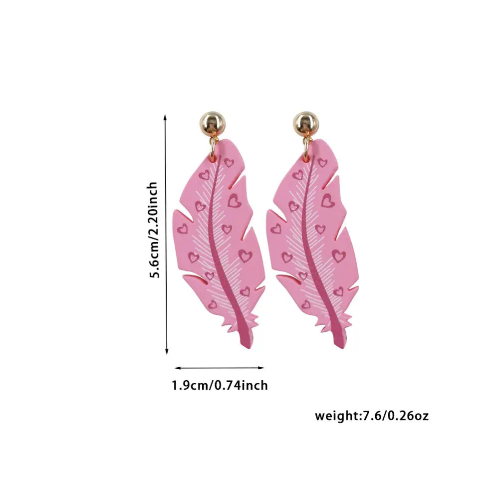 Love Of A Feather – Pink Earrings