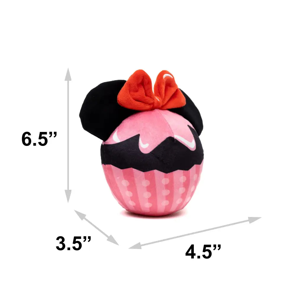 Dog Toy Squeaker Plush - Minnie Mouse Cupcake with Ears and Bow Dog Toy Squeaky Plush