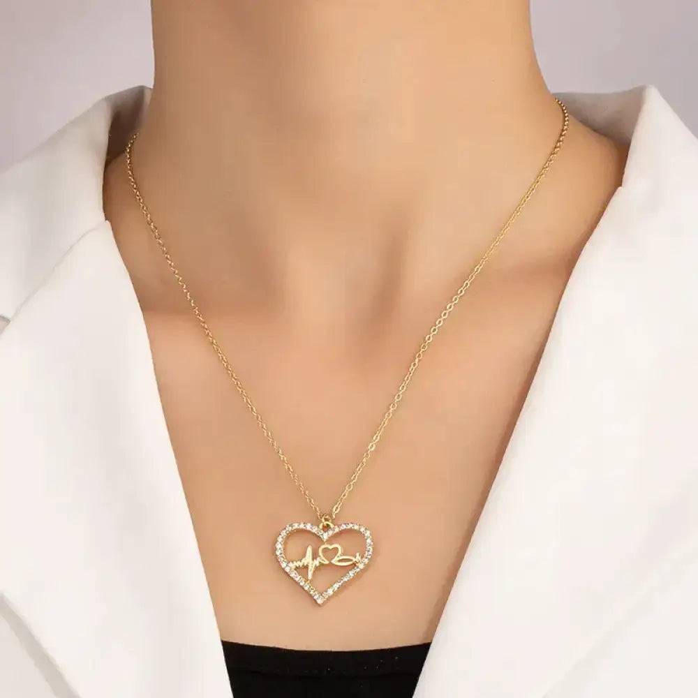 My Heart Beats Gold Necklace