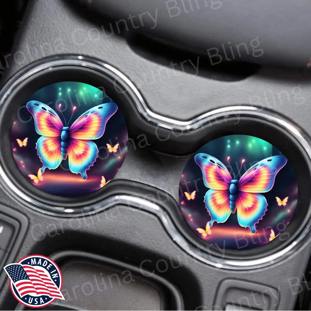 Neon Butterfly Multi Car Coaster
