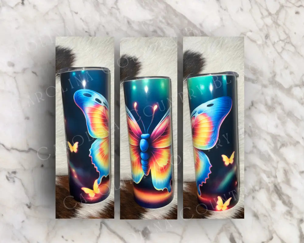 Neon Butterfly Multi Tumbler