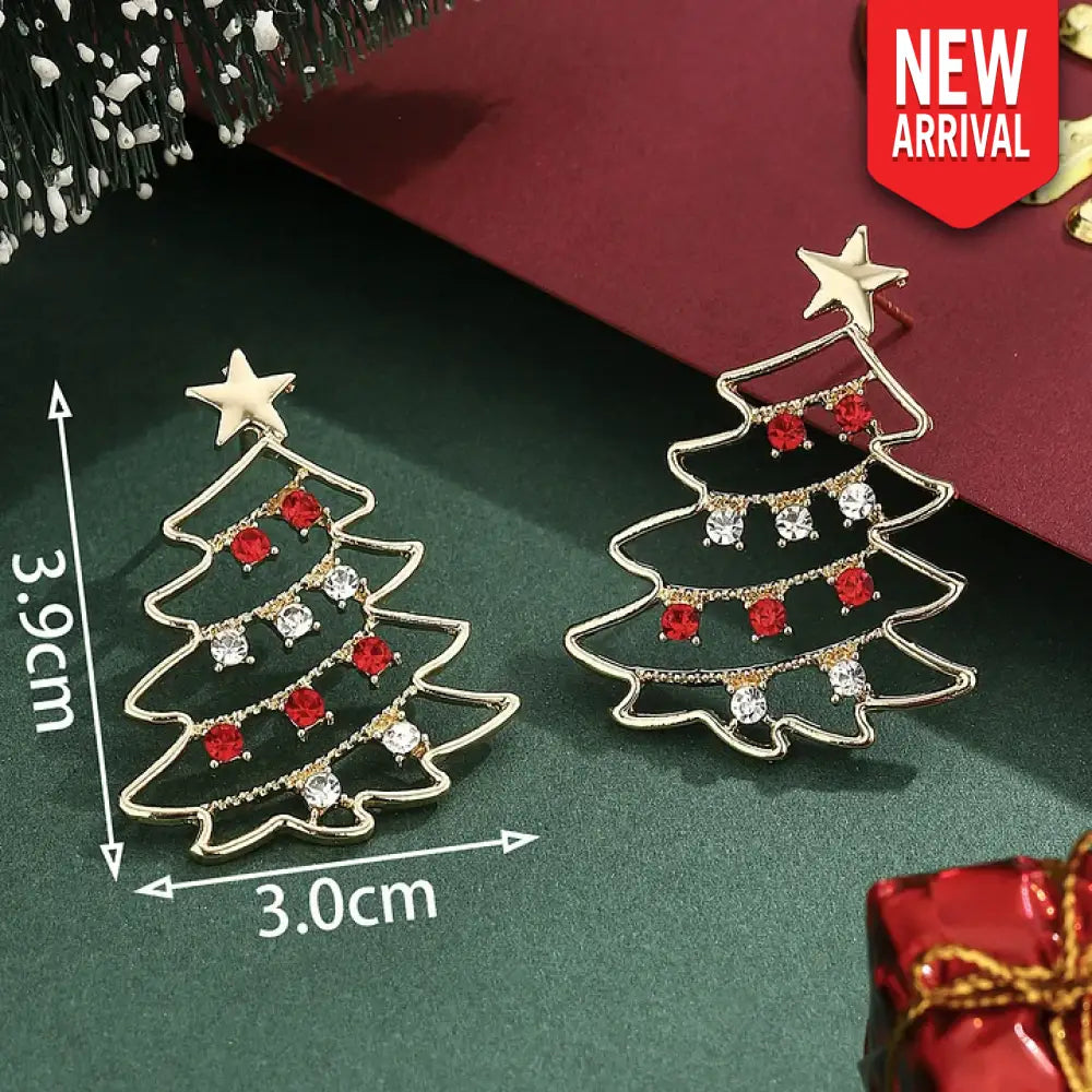 Oh Christmas Tree – Gold Earrings