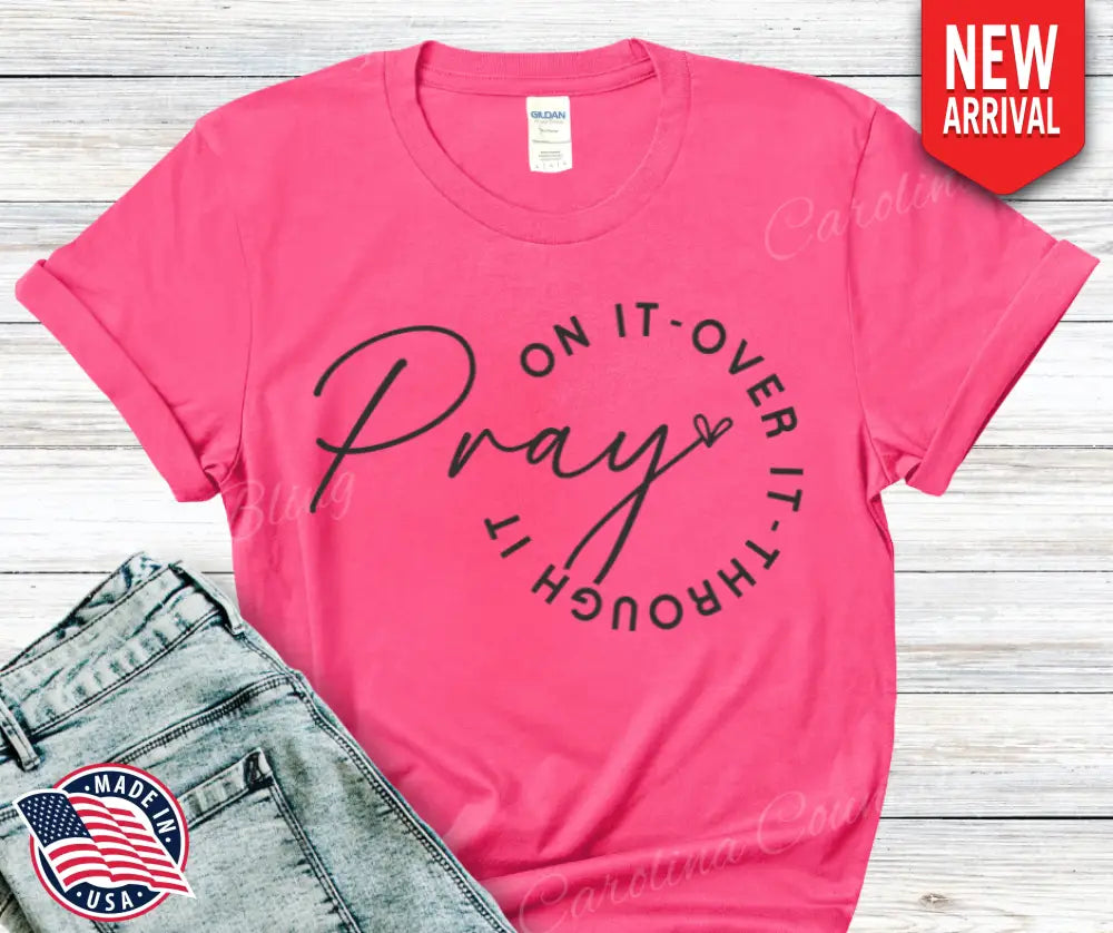 Pray On It – Multi Small / Pink Shirt