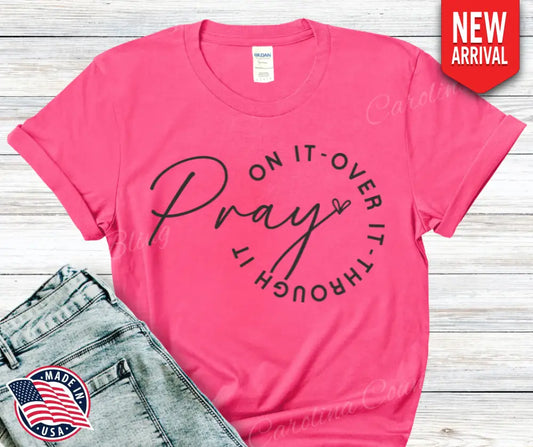 Pray On It – Multi Small / Pink Shirt