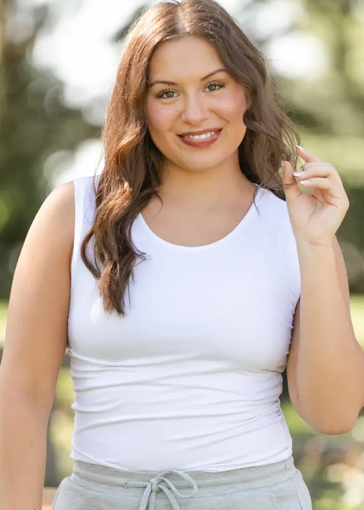 Premium Basic Layering Tank Top White / XS IC Tops