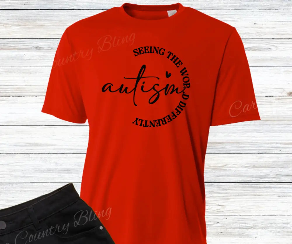 Seeing The World Different – Multi Short / Small / Red Shirt