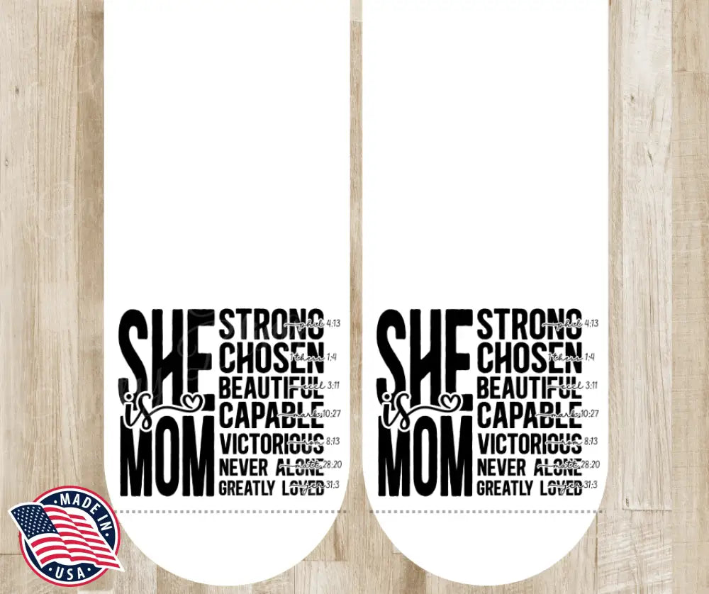 She Is Mom – Black Socks
