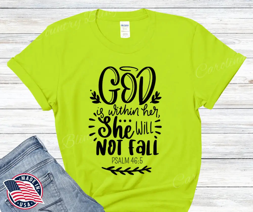 She Will Not Fall – Multi Small / Green Shirt