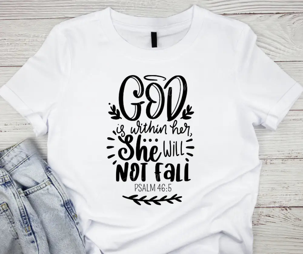 She Will Not Fall – Multi Small / White Short Sleeve Shirt