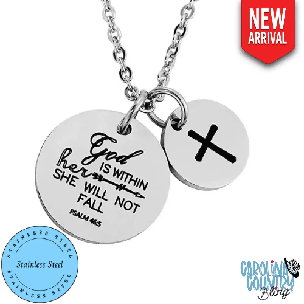 She Will Not Fall – Silver Necklace