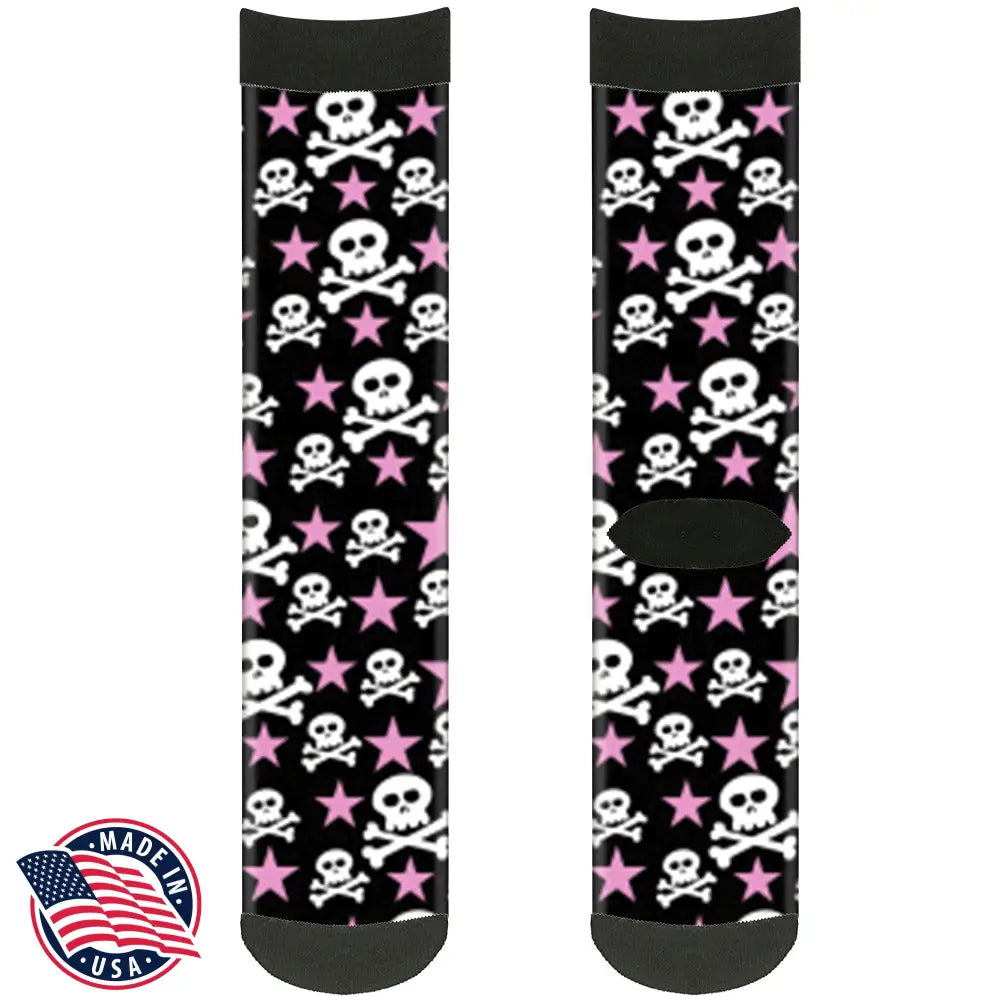 Skulls & Stars - Pink Socks