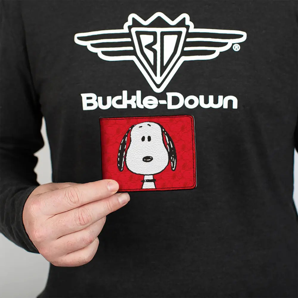 Bi-Fold Wallet - Peanuts Snoopy Face and Profile Pose Reds Bi-Fold Wallets