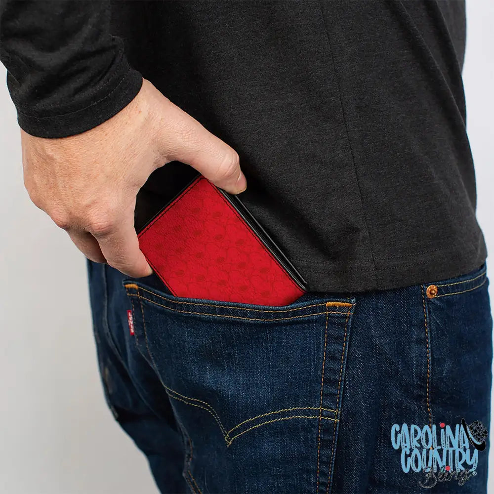 Bi-Fold Wallet - Peanuts Snoopy Face and Profile Pose Reds Bi-Fold Wallets