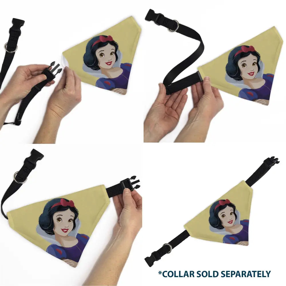Pet Bandana - Snow White Smiling Face Pose Yellow - Pet Bandanas
