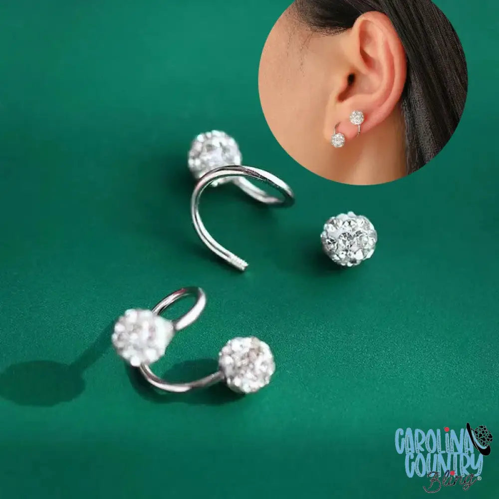 Spinning Around – White Earrings