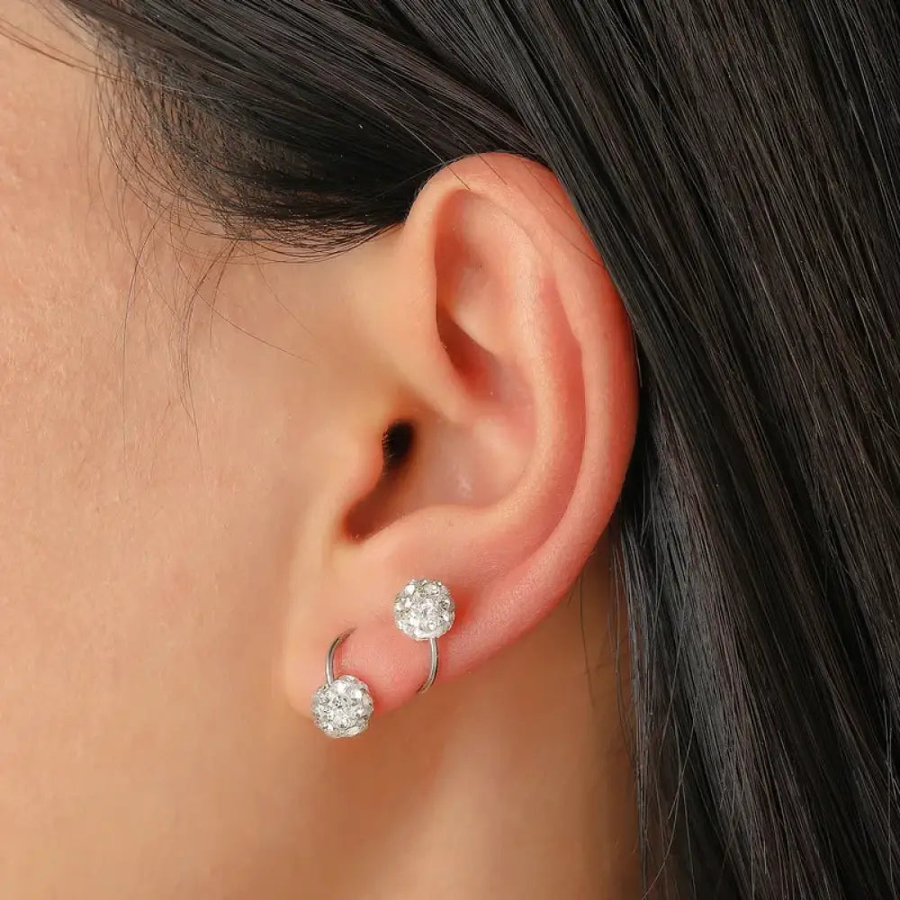 Spinning Around – White Earrings