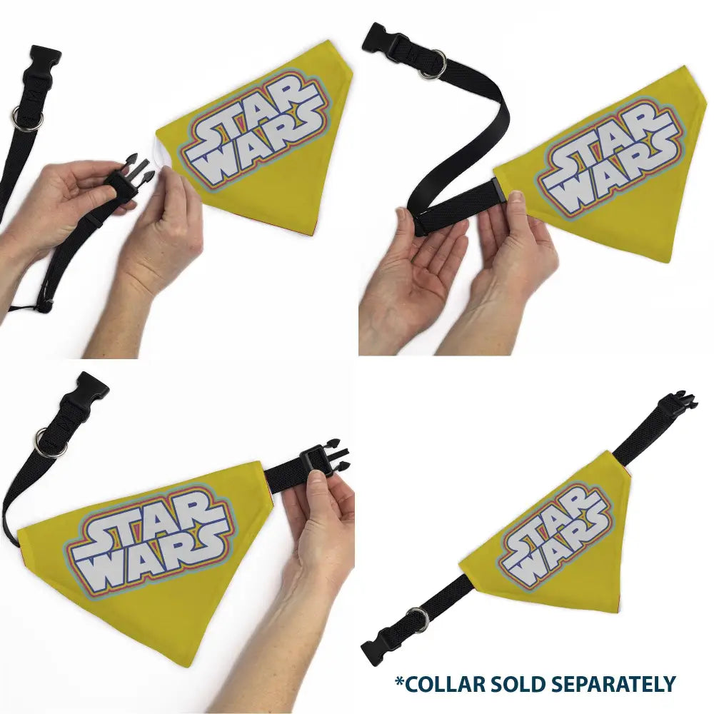 Pet Bandana - STAR WARS Title Logo Yellow/Multi Color/White Pet Bandanas