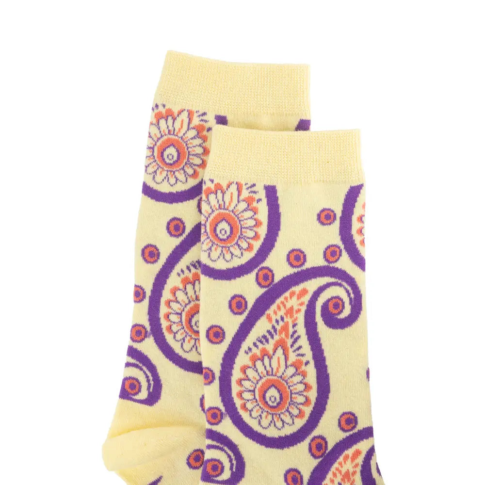 Sunshine Swirl Suzie Socks In Cream - Socks