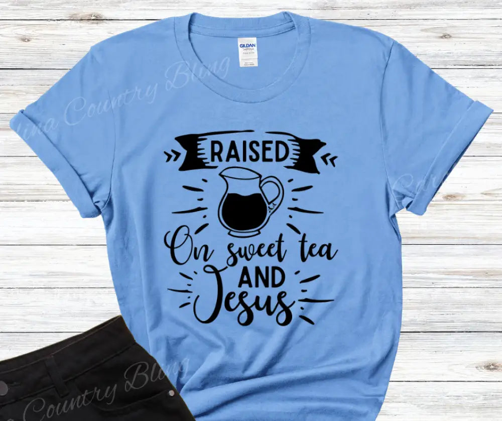 Sweet Tea And Jesus – Multi Small / Blue Shirt