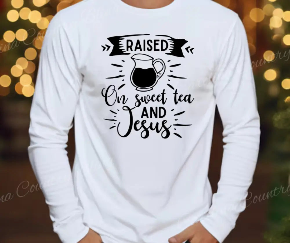 Sweet Tea And Jesus – Multi Small / White Long Sleeve Shirt