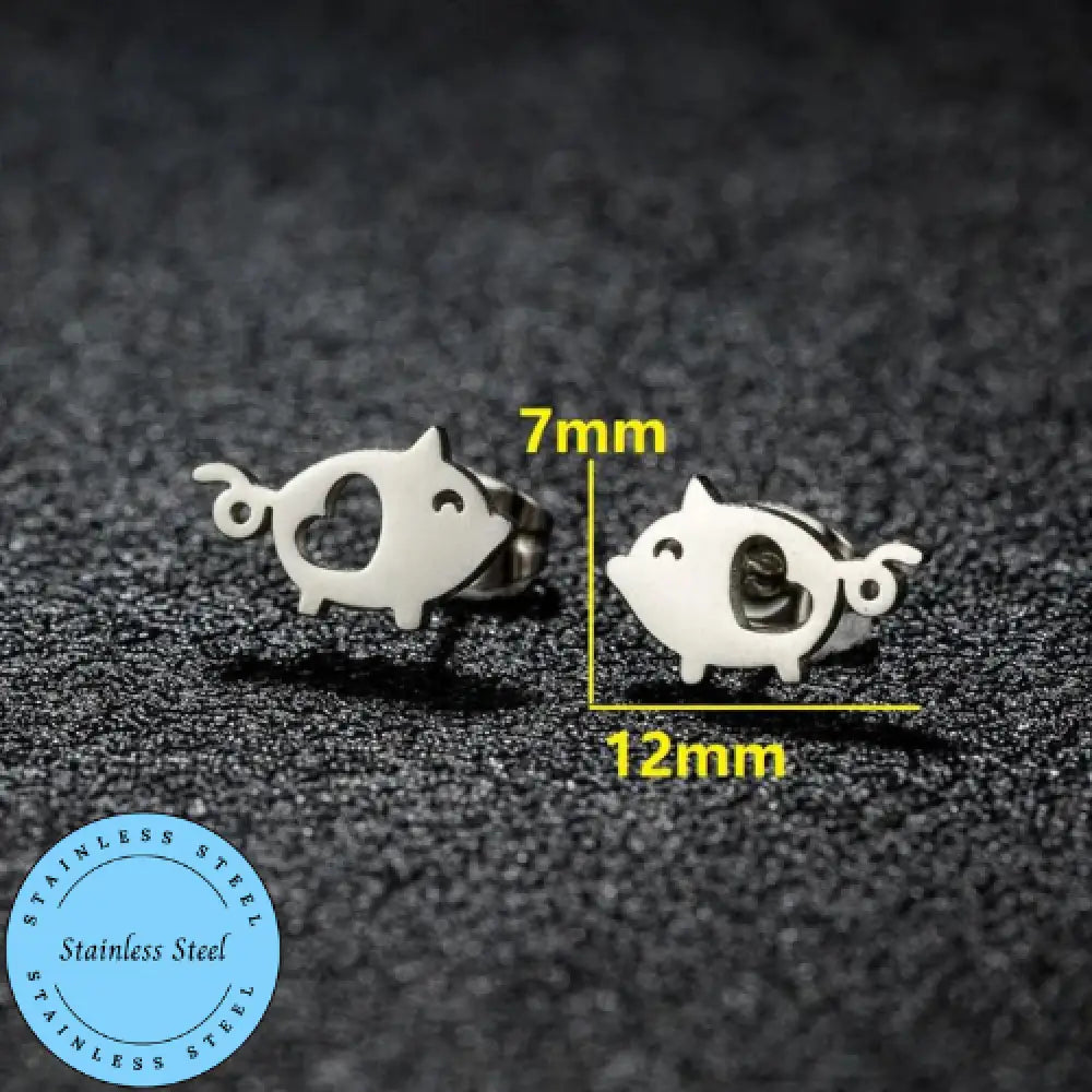 This Little Piggy – Silver Earrings