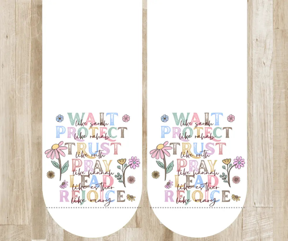 Trust Pray Rejoice – White Socks