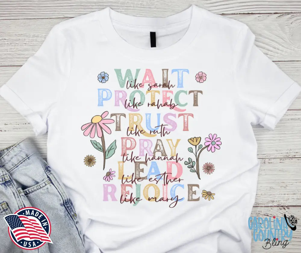 Trust Pray Rejoice – White Small / Short Shirt