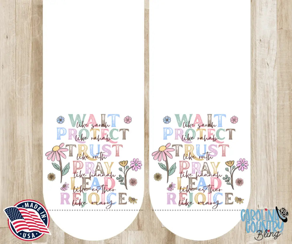 Trust Pray Rejoice – White Socks