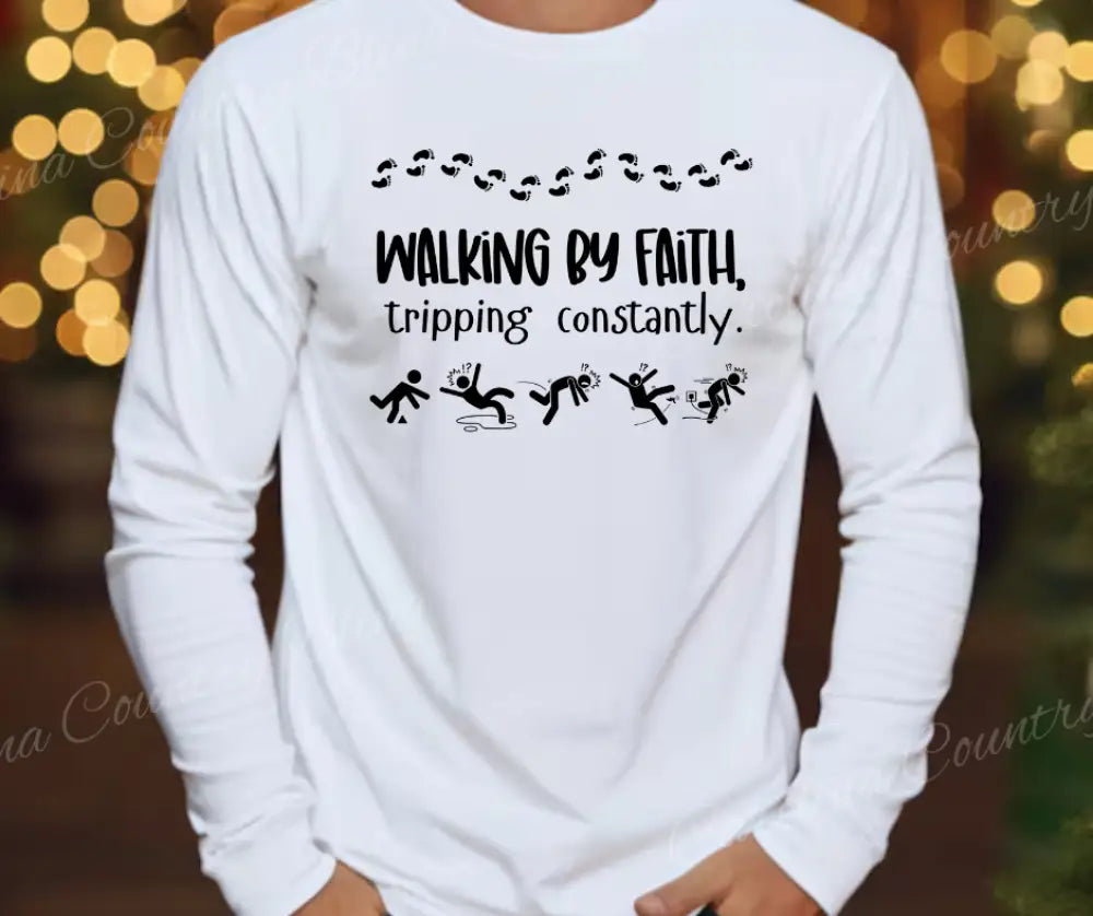 Walking By Faith – Multi Small / Long / White Long Shirt