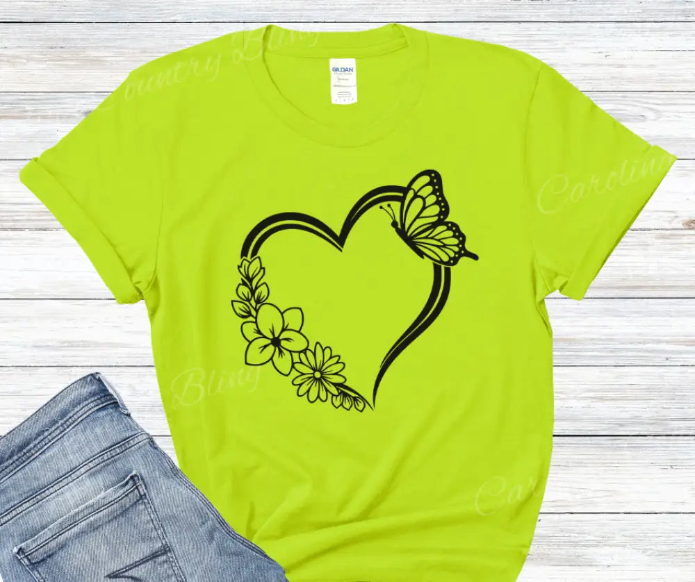 Watch My Heart Bloom – Multi Small / Short / Neon Green Shirt