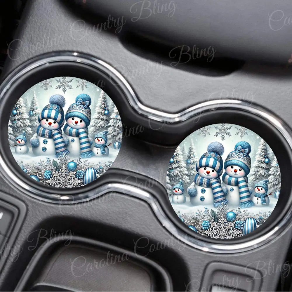 Winter Friends - Blue Car Coaster
