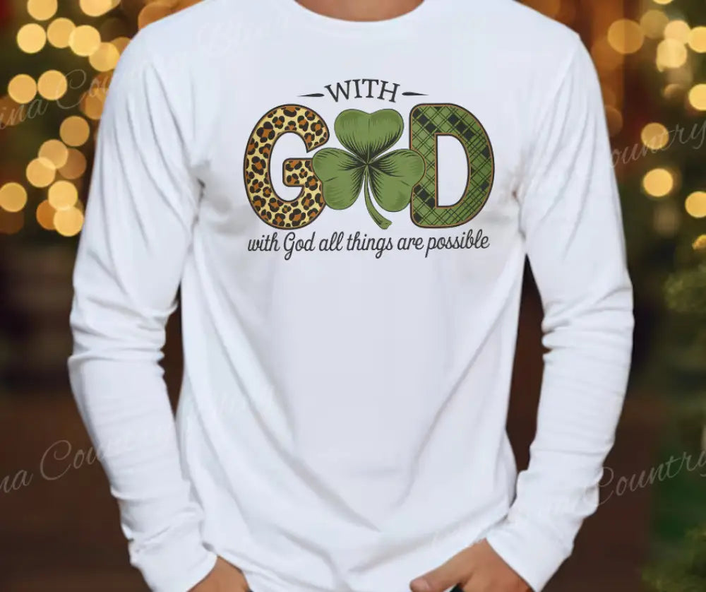 With God – White Small / Long Shirt