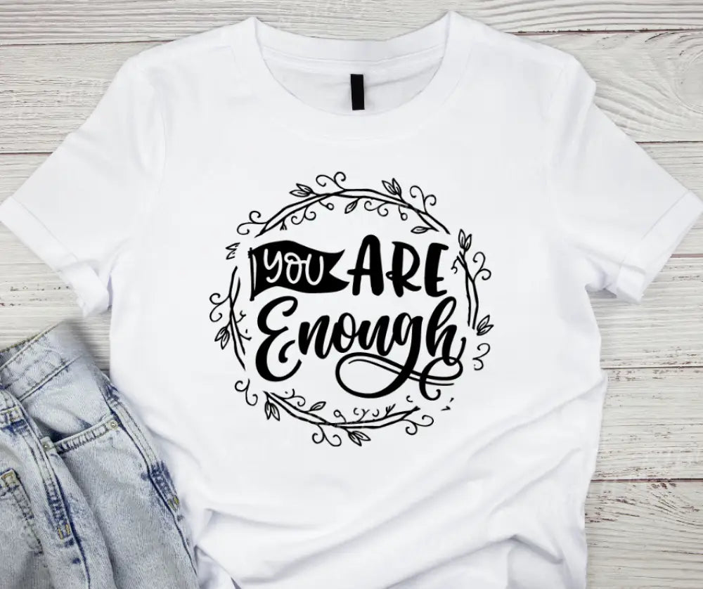 You Are Enough – Multi Small / White Short Sleeve Shirt