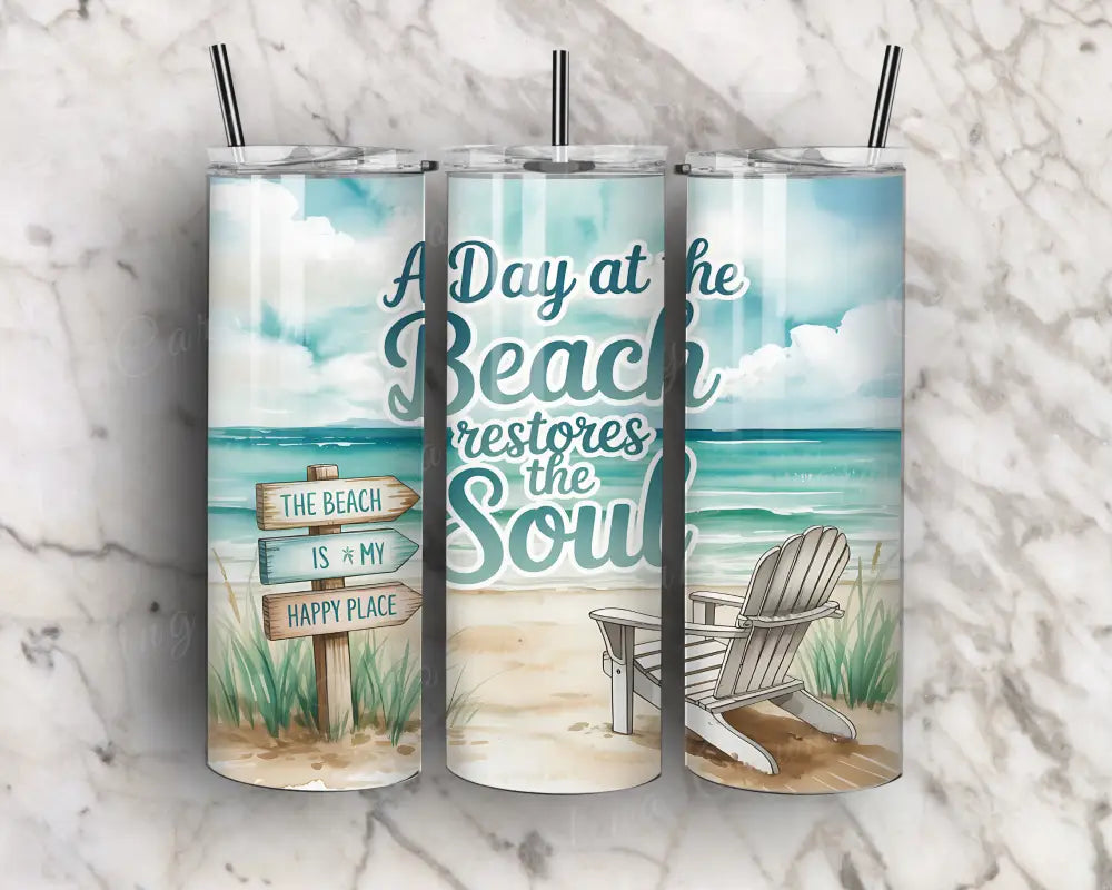 A Day at the Beach - Multi - Tumbler