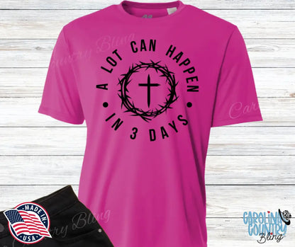 A Lot Can Happen In 3 Days – Multi Small / Short / Fuchsia Shirt
