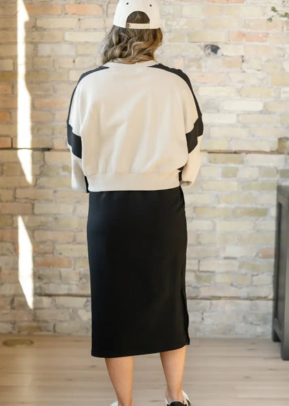 Abbie Mesh Detail Knit Midi Skirt IC Skirts