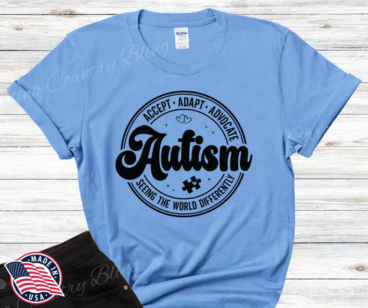 Accept Adapt Advocate – Multi Small / Short / Blue Shirt
