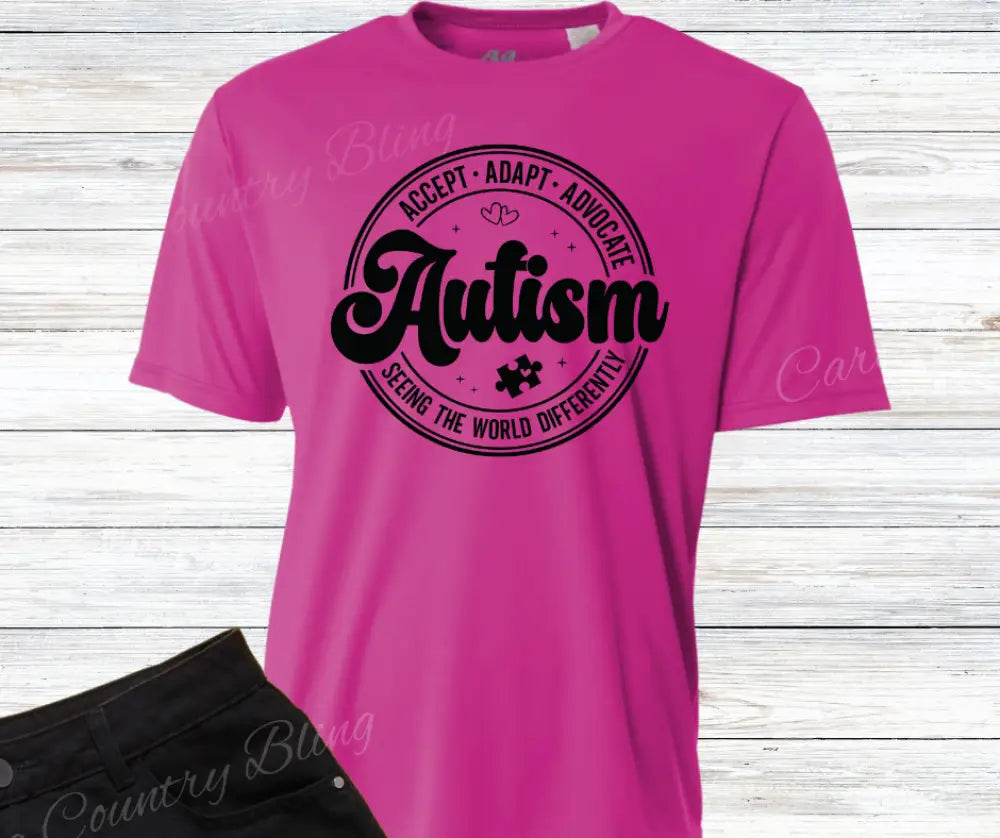 Accept Adapt Advocate – Multi Small / Short / Fuchsia Shirt