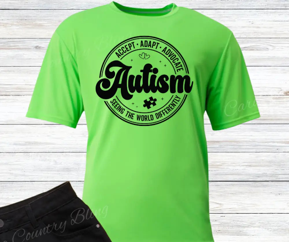 Accept Adapt Advocate – Multi Small / Short / Green Shirt