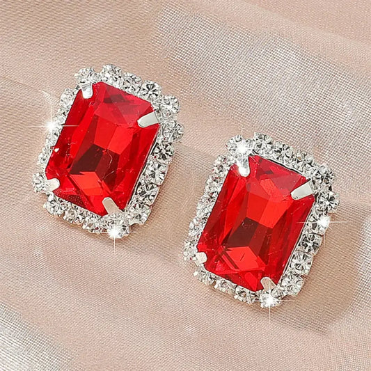 Adding That Sparkle – Red Earrings