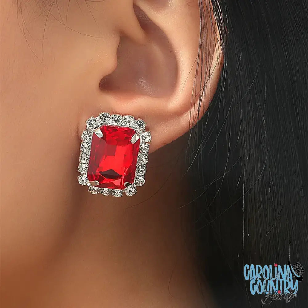 Adding That Sparkle – Red Earrings