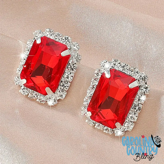 Adding That Sparkle – Red Earrings