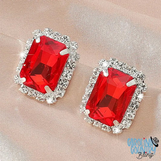 Adding That Sparkle – Red Earrings