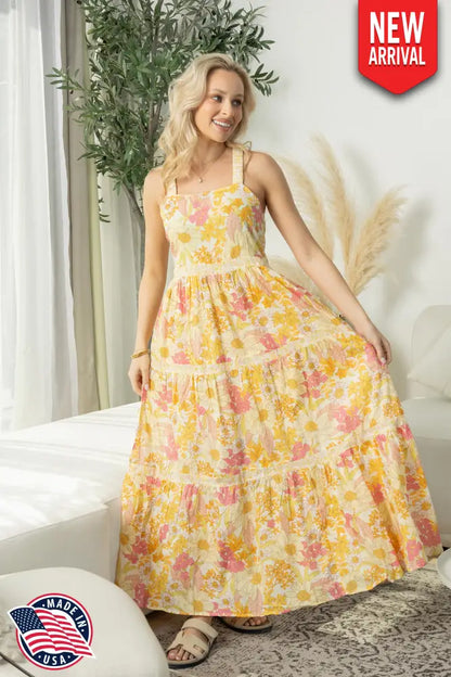 Adelaide Blossom Dress In Yellow - Dress & Romper