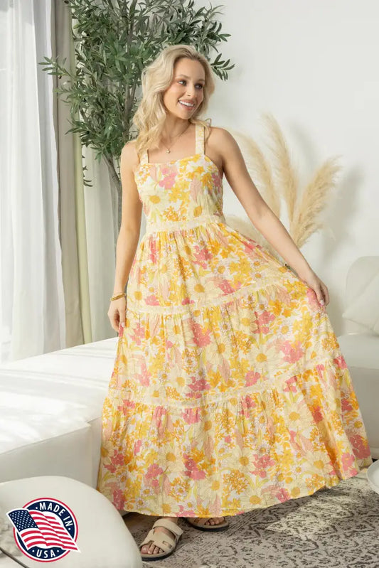 Adelaide Blossom Dress In Yellow - Dress & Romper
