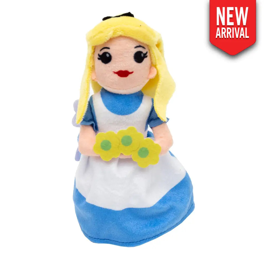 Dog Toy Squeaker Plush - Alice in Wonderland with Flowers Full Body Pose Dog Toy Squeaky Plush