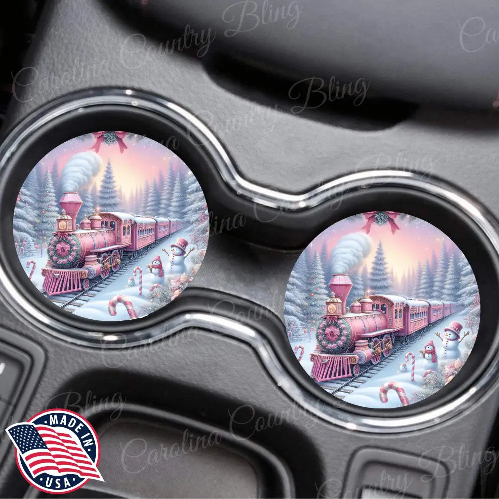 All Aboard - Pink Car Coaster