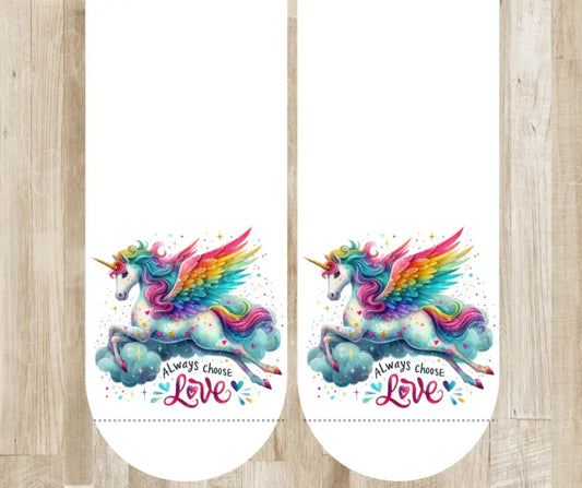 Always Choose Love – White Socks