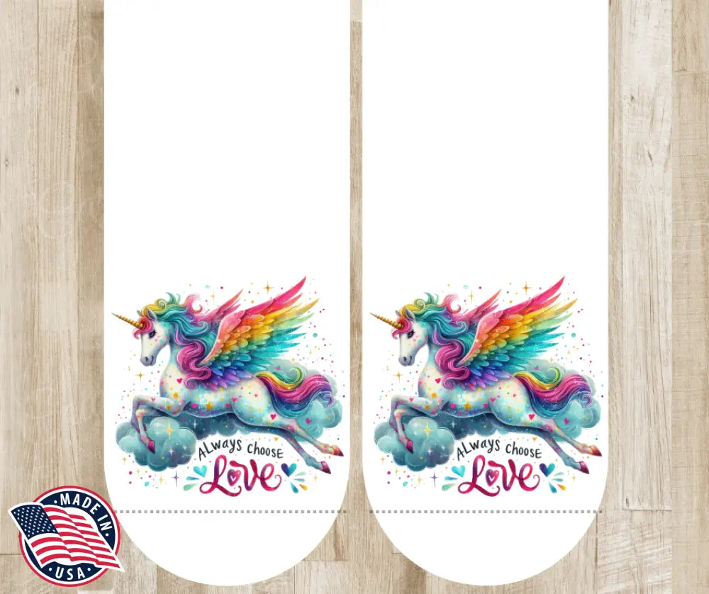 Always Choose Love – White Socks